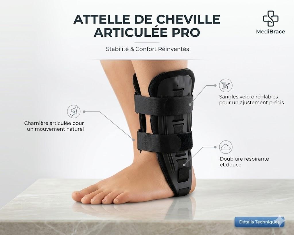 Stabilisateur de cheville avec mousse – Entorse grave